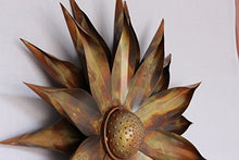 Load image into Gallery viewer, Set of 3 Flowers Antique Copper Finish Metal Wall Sculpture - EK CHIC HOME