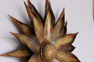 Set of 3 Flowers Antique Copper Finish Metal Wall Sculpture - EK CHIC HOME