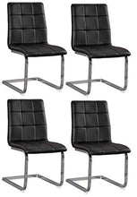 Load image into Gallery viewer, Dining Upholstered Side Chair - Set of 4 - Contemporary Style - Black/Chrome Finish - EK CHIC HOME