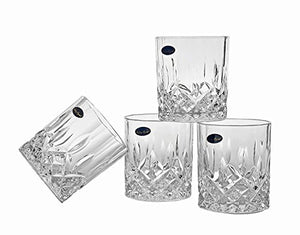 Crystal Lead Free Double Old Fashioned Crystal Glass, 9 Ounce, Set of 4 - EK CHIC HOME