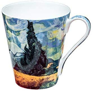 Van Gogh Bone China Set of 5 Large Mugs for Coffee and Tea, With Gift Box - EK CHIC HOME