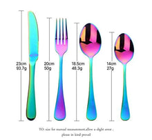 Load image into Gallery viewer, 24-Piece Rainbow Color Flatware Set, Stainless Steel Titanium Set Service for 6 - EK CHIC HOME