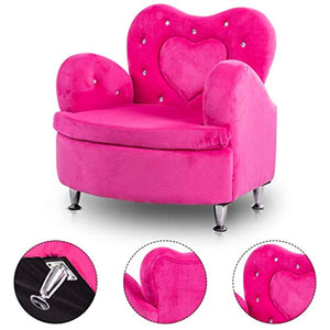 Kids Sofa, Toddler Ultra-Soft Velvet Armrest Chair Couch for Girls Bedroom Living Room, Children Furniture - EK CHIC HOME