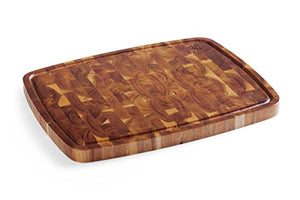 Luxury Chefs "Magnetic" Edge Grain Acacia Wood  Butchers Block With Juice Grooves - EK CHIC HOME