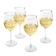 Load image into Gallery viewer, Personalized White Wine Glass Set of 4 - Engraved Wine Glasses - Stamped Monogram - EK CHIC HOME