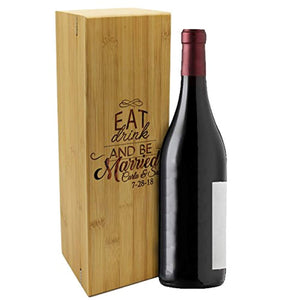 Personalized Wood Wine Box - Anniversary Ceremony Couples Wedding Wine Gift Box Holder - EK CHIC HOME