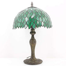 Load image into Gallery viewer, Tiffany Table Lamp Light Green Wisteria Stained Glass Lampshade 18 Inch Tall - EK CHIC HOME