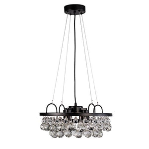 Industrial Antique Metal and Crystal 4-light Round Chandelier - EK CHIC HOME