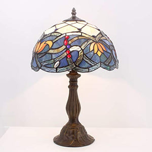 Tiffany Table Lamp Stained Glass Lotus Style Table Lamps Height 18 Inch - EK CHIC HOME