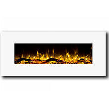 Load image into Gallery viewer, Ashford White 50&quot; Log Ventless Heater Electric Wall Mounted Fireplace - EK CHIC HOME