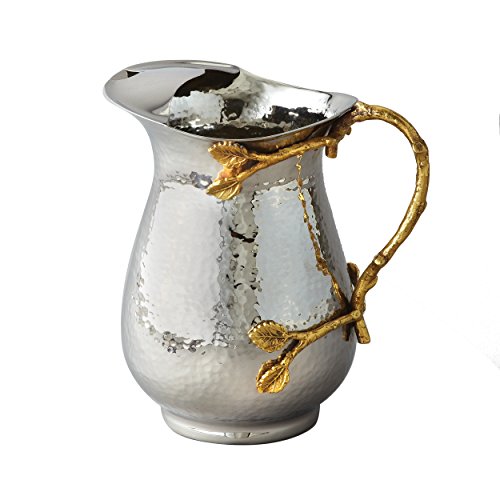 CHIC Elegance Golden Vine Stainless Steel Pitcher, Silver/Gold - EK CHIC HOME