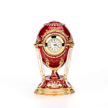 Load image into Gallery viewer, Egg Style Hand Painted Hinged Jewelry Trinket Box, Vintage Table Clock - EK CHIC HOME