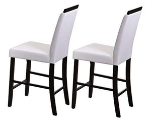 5-Piece Counter Height Dining Set, Table & 4 Chairs (White) - EK CHIC HOME
