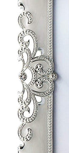 Eternity Picture Frame Silver Metal with Ivory Enamelled and Crystals 5 x 7 Inch - EK CHIC HOME