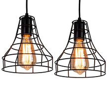 Load image into Gallery viewer, Industrial Pendant Metal Cage Hanging Lights Fixture 2 Pack - EK CHIC HOME