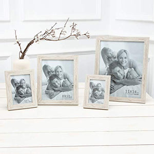 6 pack 5x7 Picture Frame Wood White Woodgrain Photo Frames 5x7 (6 pack) - EK CHIC HOME