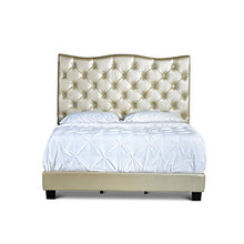 Load image into Gallery viewer, Mariana Tufted Upholstered Bed by Queen Gold Acacia, Oak - EK CHIC HOME