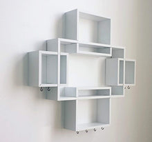 Load image into Gallery viewer, Set of 5 Cubes with Free Extra Jewellery Hooks Interlocking Wall Shelf - EK CHIC HOME