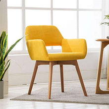 Load image into Gallery viewer, (Set of 2) Modern Living Dining Room Accent Arm Chairs Club Guest with Solid Wood Legs (Yellow) - EK CHIC HOME