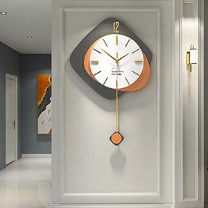Modern Wall Clocks with Pendulum, Silent Wall Clock Non Ticking - EK CHIC HOME