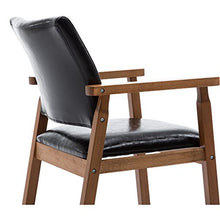 Load image into Gallery viewer, Mid-Century Chair with Faux Leather Seat in Black Set of 2 - EK CHIC HOME