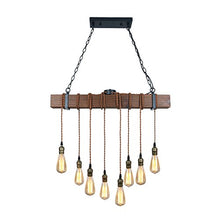 Load image into Gallery viewer, Rustic Black Wood Hanging Multi Pendant Light - EK CHIC HOME