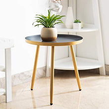 Load image into Gallery viewer, Metal End Table, Nightstand/Small Tables Gold &amp; Gray - EK CHIC HOME
