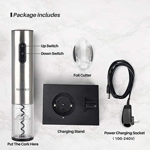 Electric Wine Opener-Rechargeable (Stainless Steel) - EK CHIC HOME