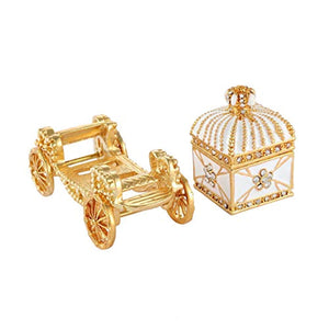 Decorative Enameled Royal Carriage Style Hinged Trinket Box - EK CHIC HOME