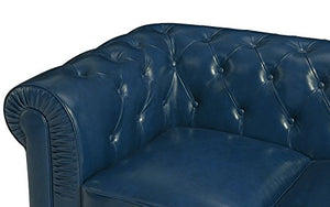 Roma Classic Chesterfield Sofa (Blue) - EK CHIC HOME