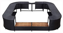 Load image into Gallery viewer, Square Spa Surround Black 105.5&quot;x105.5&quot;x21.7&quot; Poly Rattan - EK CHIC HOME