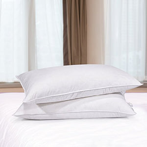 Down Pillows For Sleeping Queen Size - Pack of 2 Standard Hotel Collection - EK CHIC HOME