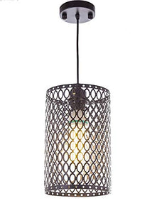 1-Light Black Finish Metal Shade Hanging Pendant Ceiling Lamp Fixture - EK CHIC HOME