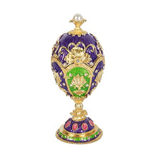 Load image into Gallery viewer, Hand Painted Enameled Faberge Egg Style Decorative Hinged Jewelry Trinket Box - EK CHIC HOME