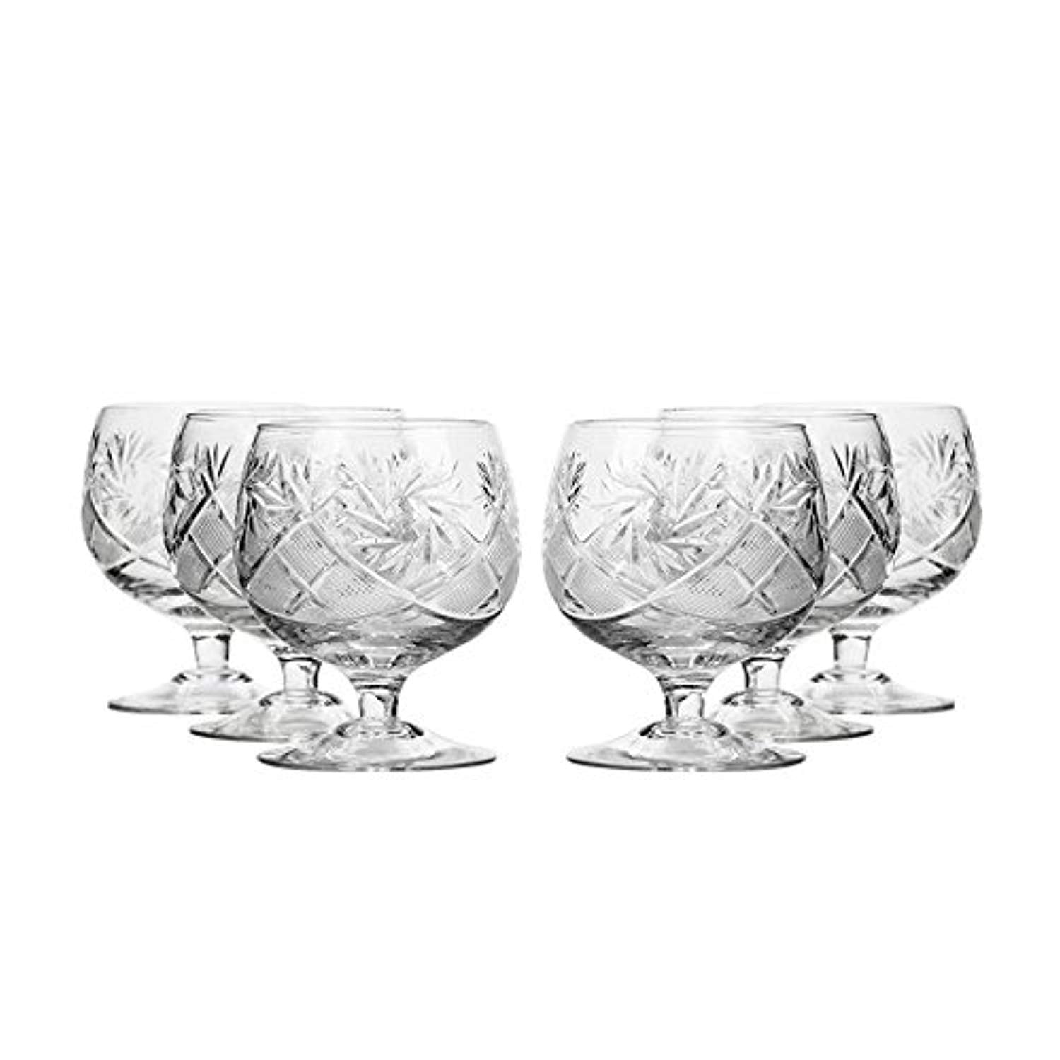 Bohemia 7 OZ Crystal Hand-Made Brandy Glasses-Set of 6