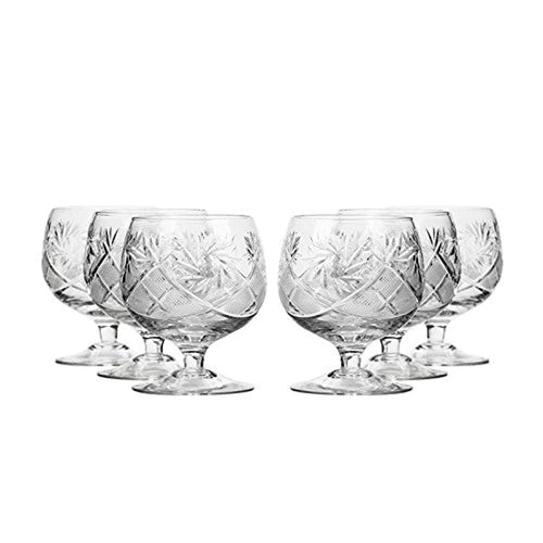 Bohemia 7 OZ Crystal Hand-Made Brandy Glasses-Set of 6 - EK CHIC HOME