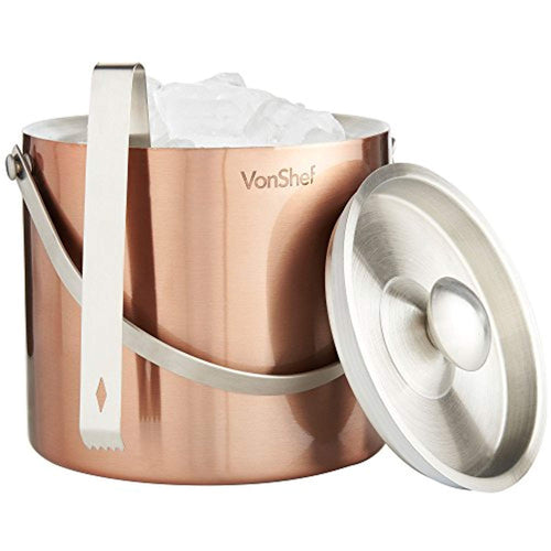Copper Stainless Steel Ice Bucket Barware Kit - EK CHIC HOME