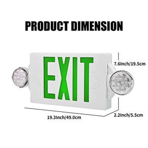 LED Emergency Light & Exit Sign Combo,(Green, 6 Pack) - EK CHIC HOME