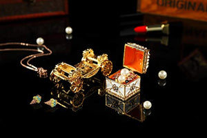 Decorative Enameled Royal Carriage Style Hinged Trinket Box - EK CHIC HOME