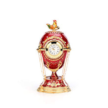 Load image into Gallery viewer, Egg Style Hand Painted Hinged Jewelry Trinket Box, Vintage Table Clock - EK CHIC HOME