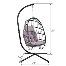 Load image into Gallery viewer, Rattan Hanging Swing Egg Chair,Hammock Chair, Aluminum Frame and UV Resistant Cushion - EK CHIC HOME