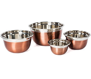 Stainless Steel Mixing Bowls-4 Pc set- Stackable Nesting Bowls - EK CHIC HOME