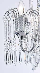 Classic Elegent Crystal Candle Candelabra Chandelier 3 Light ChromeDia 16 in x H 17 in - EK CHIC HOME