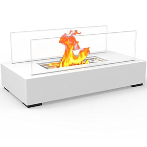 Regal Flame Utopia Ventless Indoor Outdoor Fire Pit Tabletop Portable Fire Bowl Pot Bio Ethanol Fireplace in White - EK CHIC HOME