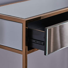 Load image into Gallery viewer, Modern Mirrored Console Table with Finished Stainless Steel Frame in Rose Gold - EK CHIC HOME