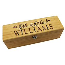 Load image into Gallery viewer, Personalized Wood Wine Box - Anniversary Ceremony Couples Wedding Wine Gift Box Holder - EK CHIC HOME