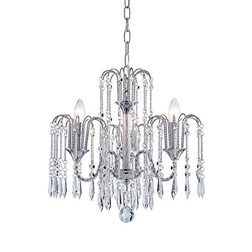 Classic Elegent Crystal Candle Candelabra Chandelier 3 Light ChromeDia 16 in x H 17 in - EK CHIC HOME