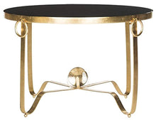 Load image into Gallery viewer, Elisha Black and Gold Leaf Round Coffee Table - EK CHIC HOME