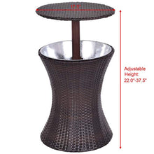 Load image into Gallery viewer, Outdoor Cool Bar Rattan Style Patio Cool Bar Table Adjustable Height - EK CHIC HOME