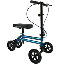 Load image into Gallery viewer, Economy Knee Scooter Steerable Knee Walker Crutch Alternative with DUAL BRAKING SYSTEM in Metallic Blue - EK CHIC HOME